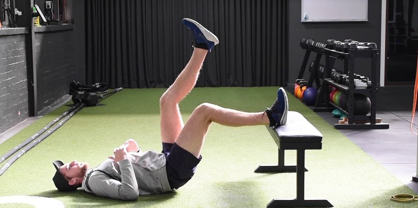 Single leg hamstring bridge endurance test position