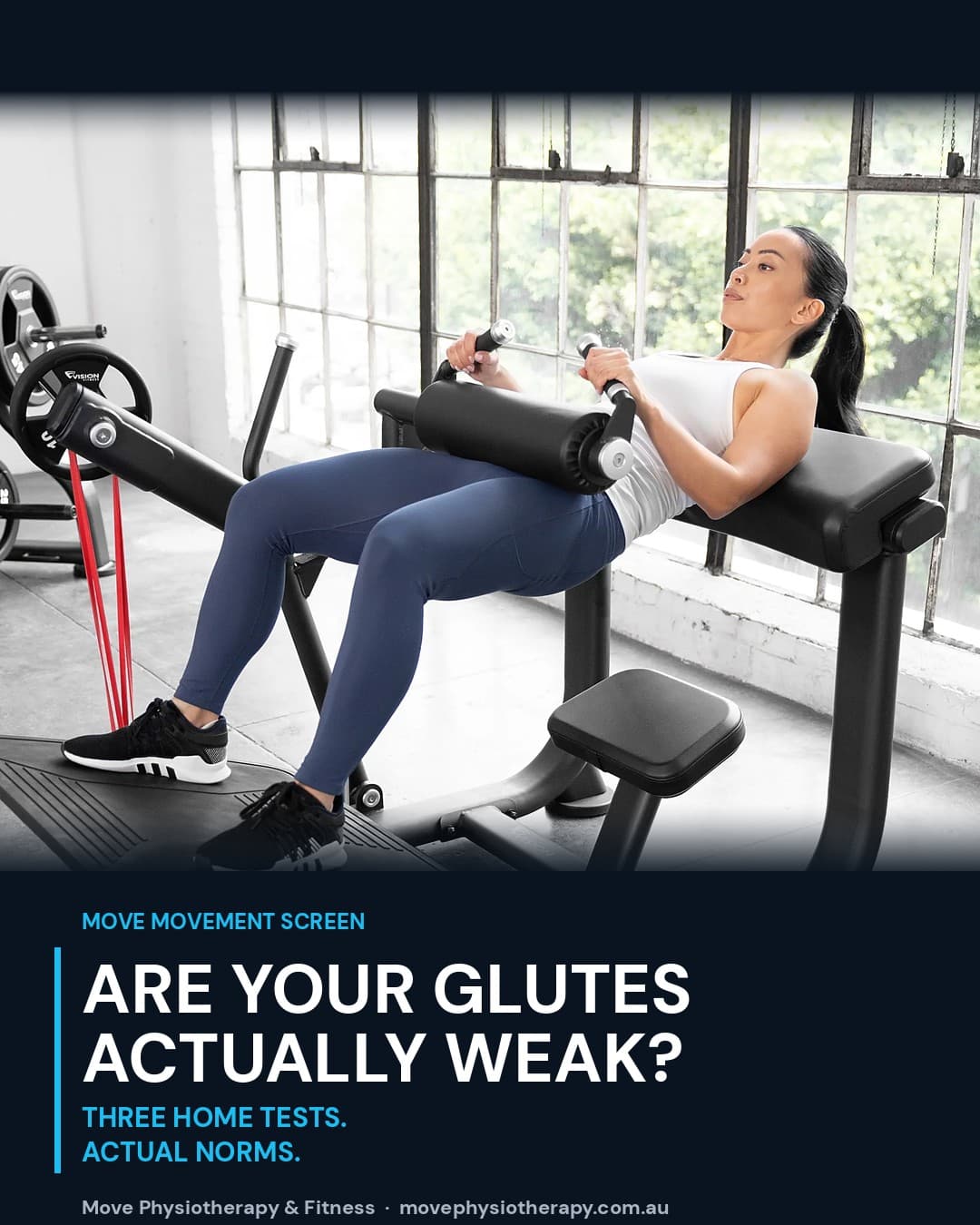 Woman performing a hip thrust on a glute drive machine